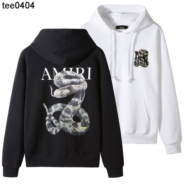 

new us amirs lovers loose hoodie 2021aw new loose casual hip hop high street plush hoodie, Black