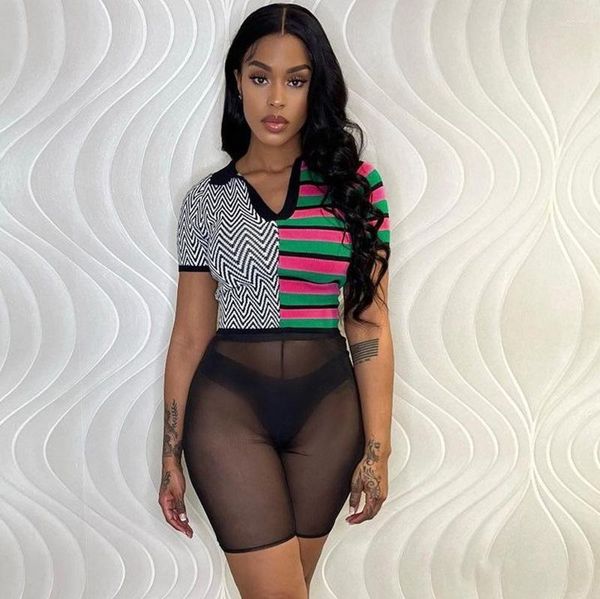 

women's t shirts girl women's clothing 2023 summer printed tight slimming v-neck short sleeve t-shirt for women wholesale, White