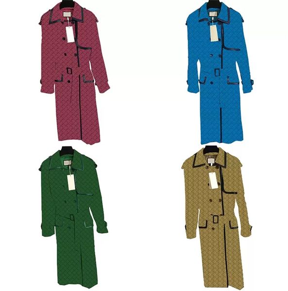 

women's trench coats lady jacquard blazers jacket khaki lapel neck coats creative pocket designer, Tan;black