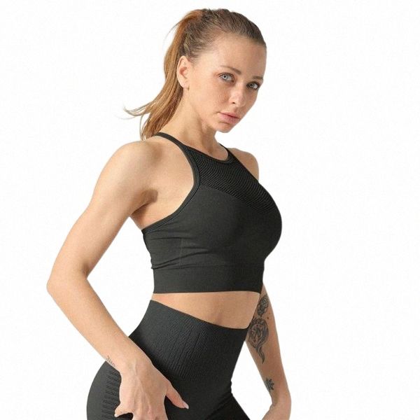 

women's tanks & camis women workout sportswear solid seamless fitness vest elasticity breathable bra 96yq#, White