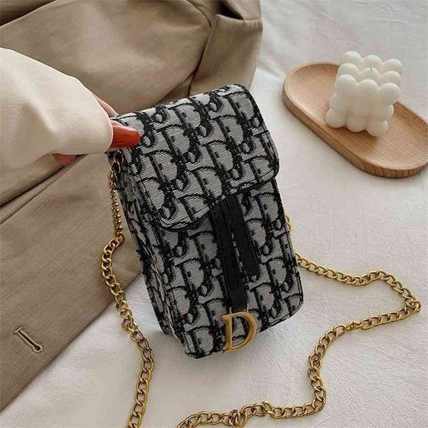 

shoulder bags women's bags can be customized and mixed batches net red same embroidery canvas mobile phone mini letter retro mobile pho
