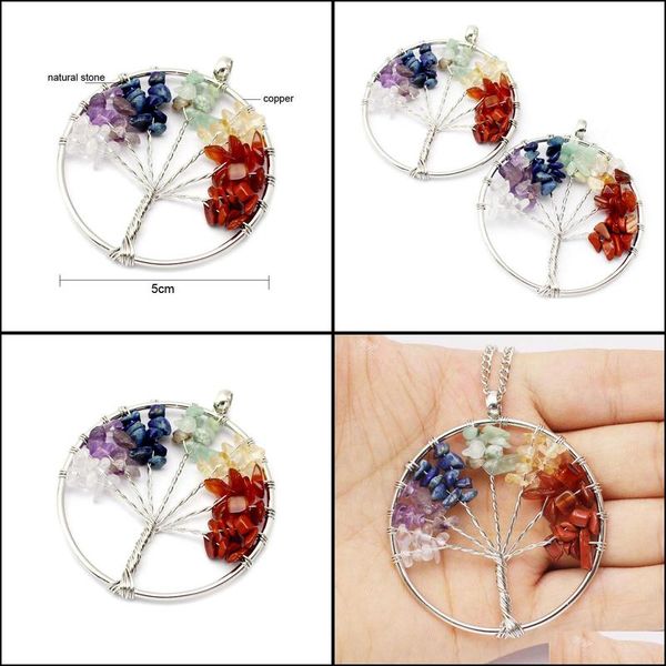 

charms new fashion delicate natural stone hollow tree pendant charm for neacklace handmade diy christmas jewelry gift drop d yydhhome dh8zb, Bronze;silver