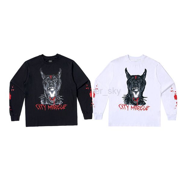 

mens hoodies designer vloness sweatshirts fashion brand morgue co branded exclusive dog head dog print long sleeve casual street, Black