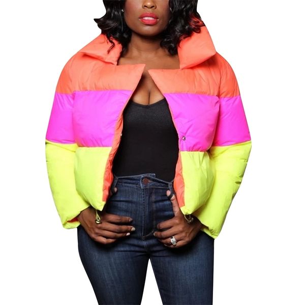 

womens down parkas women winter jacket stripes coat streetwear long sleeve lapel zipper fashion winter warm woman coat 220920, Black
