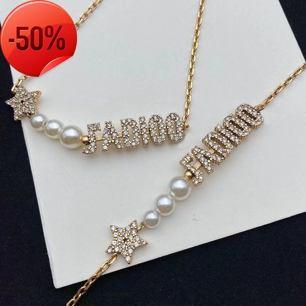 

50% off factory clearance sale designer new brand jewelry necklace charm d di ja letter fashion trend classic bracelet, Silver