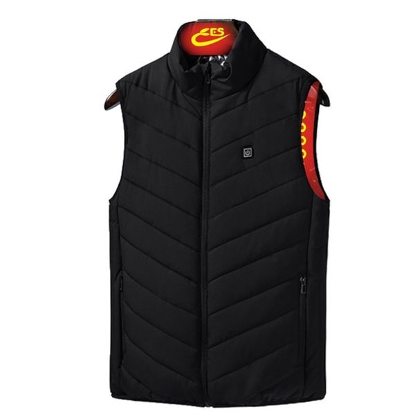 

men's vests utdoor heated vest men women winter sleevless usb heating jacket stand collar heating thermal waistcoat hiking coat 220920, Black;white
