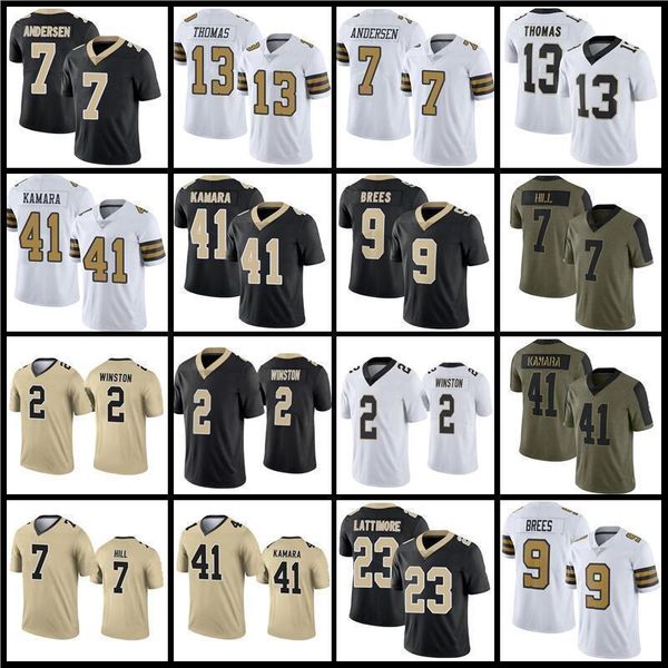 

jersey 41 alvin kamara football 9 drew brees 7 taysom hill 17 emmanuel sanders lattimore''nfl''jersey 2 jameis winston 5, Black;red