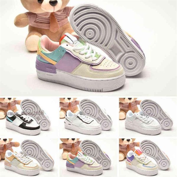 

forces 1 shadow big kids shoes for baby children boys one girls dunks trainers sports sneakers size 24-35275v, Black