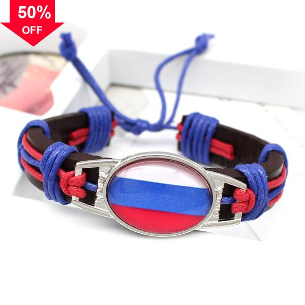 

designer bracelets latest world cup brazil germany spain russia world flag cup leather bracelet, Black