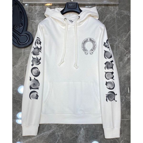 

men's fashion luxury sweatshirts classic brand ch zipper hoodies women men loose pullover hooded designer horseshoe hoodie sweater jack, Black