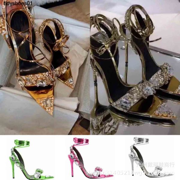 

gaoding 2022 spring summer new ultra-high heel sandals women's luxury full diamond burbrerys thin heel pointed open toe women's sh, Black