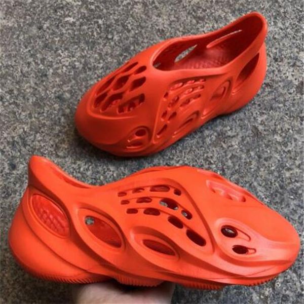 

new men slides women slippers hole shoes foam rnner slide bone earth brown resin bone desert sand triple black kids children slide246w