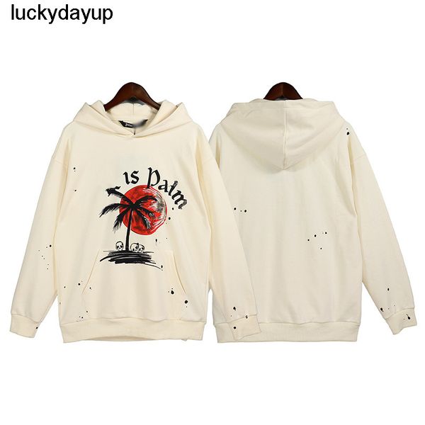 

men's hoodies sweatshirts angels autumn winter new men's white sunset spray painting long sleeve hooded sweater trend, Black