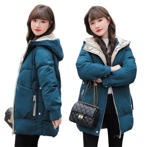 

women's down parkas women coat winter jacket parkas hooded warm thick overcoat jacket fashion female cotton padded parka coats outwear, Black