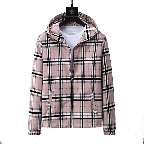 

men's jacket designer classic plaid brand fashion multiple styles hooded sport trench waterproof windproof comfortable casual zippered, Black;brown