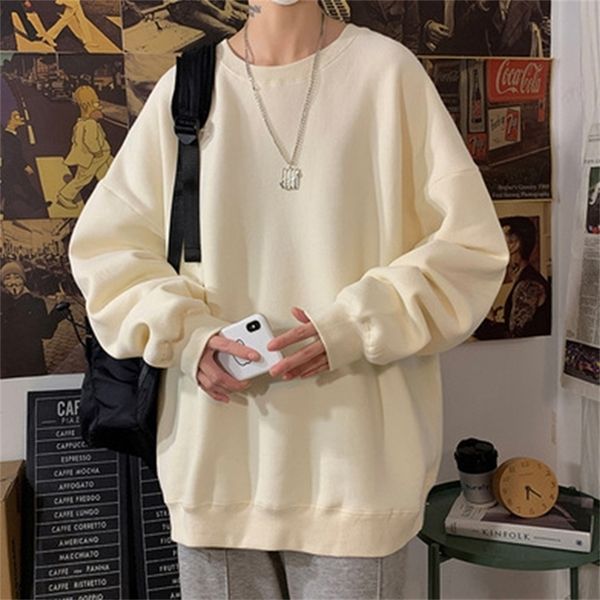 

men's hoodies sweatshirts men sweatshirts autumn winter fashion solid color long sleeve pullover male korean harajuku oversized hoodies, Black