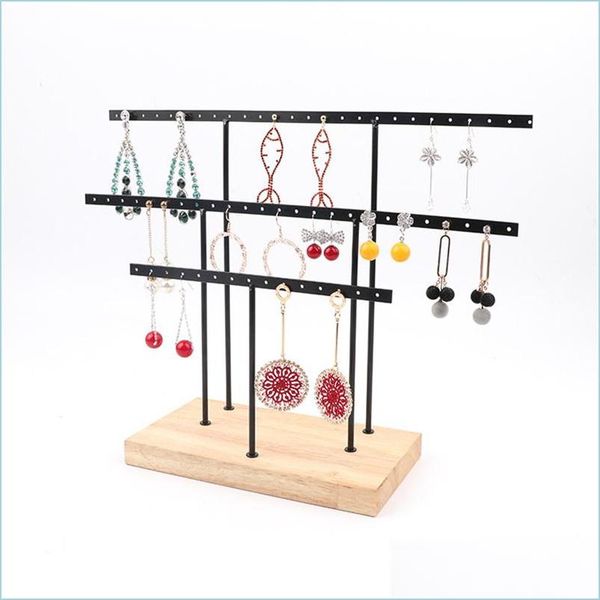 

jewelry stand hanging jewelry stand display rack tree organizer metal for holding women jewelries earrings rings necklaces ear stud p dhlsa, Black