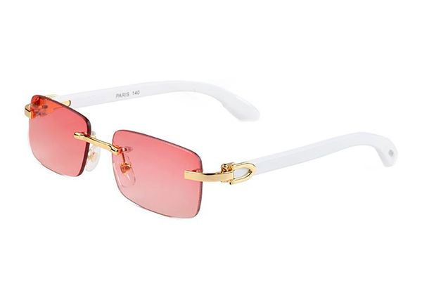 

brand designer sunglasses woman mens eyelgasses fashion driving sports sunglass black blue green red brown lens frameless 53mm shade man eye, White;black