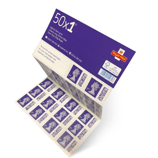

uk stamps royal first class no charm large letter size 50x 1st class sheet, Golden;silver
