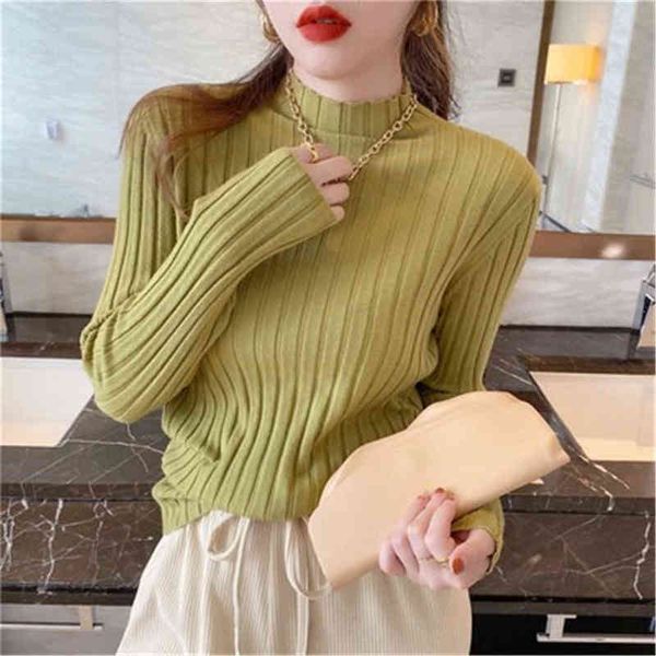

women's sweaters 2021 women sweaters women autumn winter turtleneck white knitted fashion spring autumn basic wear sweater j220915, White;black