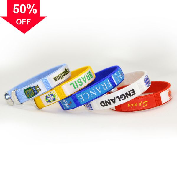 

designer bracelets latest world cup 2022 qatar football argentina brazil france woven new sports theme, Black