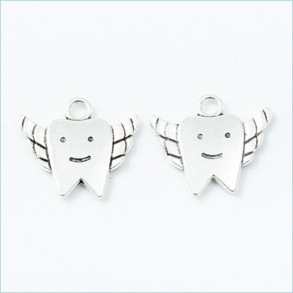 

charms alloy tooth fairy teeth handmade charms pendant for jewelry making bracelet necklace diy accessories 18x19mm antique sier 200p dhnvn, Bronze;silver
