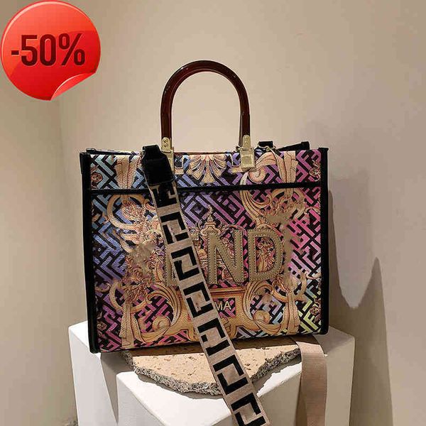

factory clearance specials 50% off designer evening bags 2022 outlet new women's large single shoulder msenger bag painting printing v6