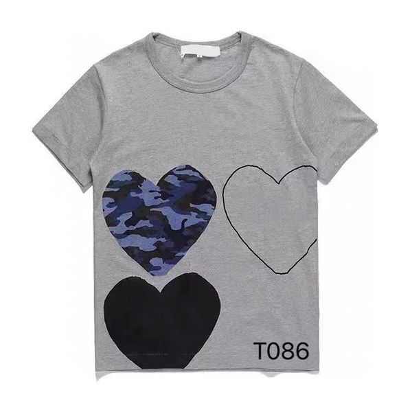 

women's play designer men's t-shirts casual des badge garcons quality print short sleeve short t-shirt couple hearts tshirt 619j, White;black