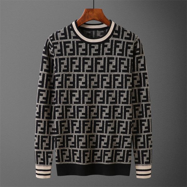 

sweaters wool with budge letters fashion sweatshirts knits long sleeevs outwears warm man sweater orange m-3xl q049, Black