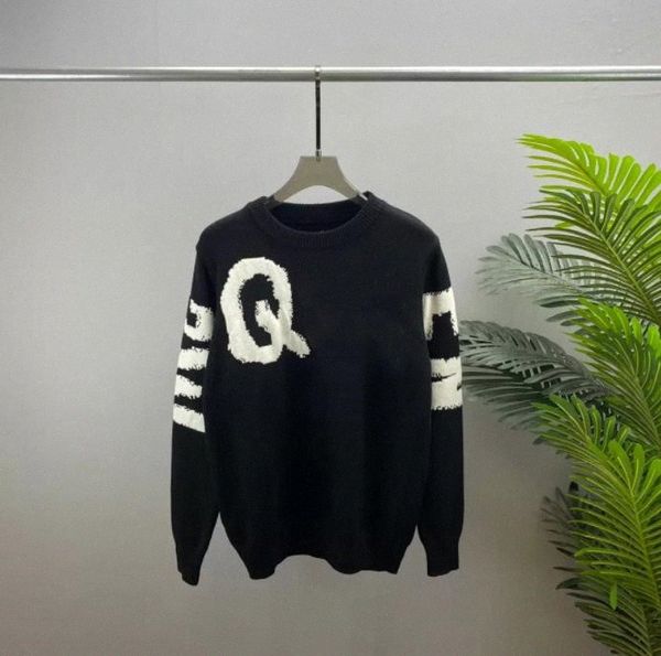 

winter mnes sweaters pullovers hoodie long-sleeved letter printed men and womens jackets knitted jacquard loose stule 32to#, White;black