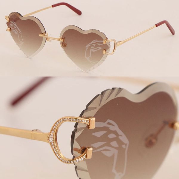 

new leopard print lens sunglasses women frame abnormal trend rimless luxury moissanite diamond cut men design glasses outdoors mirrored summ, White;black