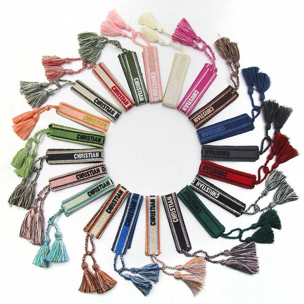 

ode to joy 3 stars d family same style bracelet double-sided woven wrist finished tassel female4w0y4w0y, Black