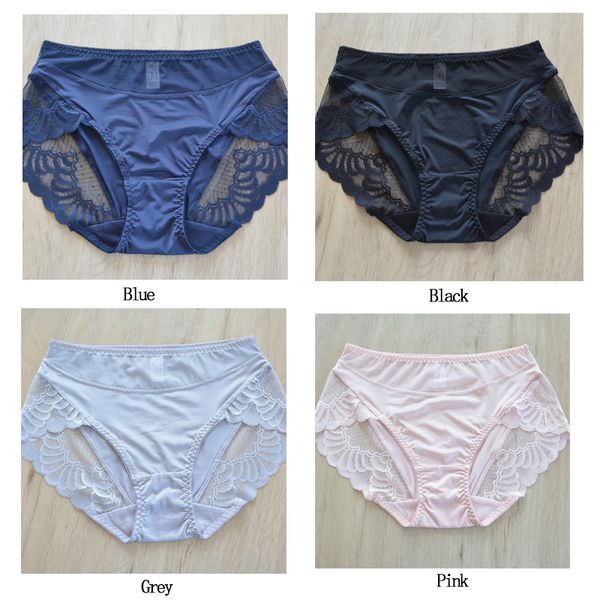

women briefs lady panties underwear for girl femal knicker 5pcs/pack accept mix color, Black;pink