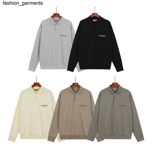 

men's hoodies essential chaopai season double line high street long sleeve polo sweatshirt men's and women's outwear, Black