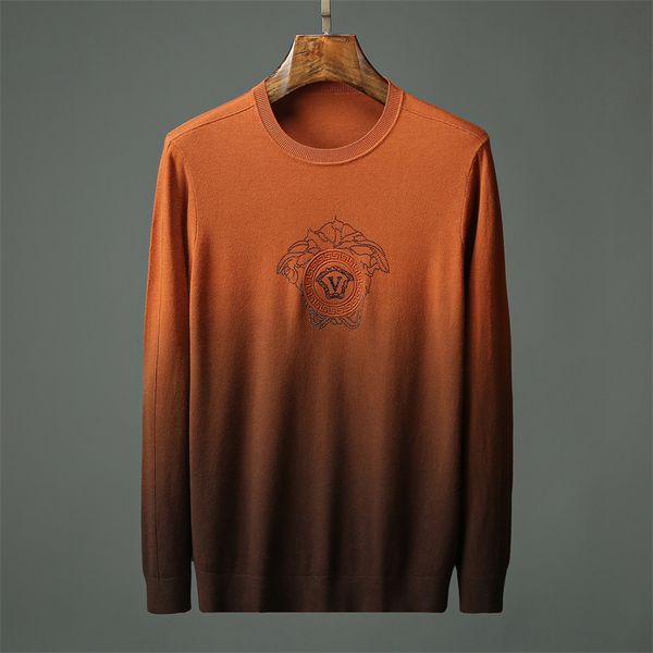 

sweaters wool with budge letters fashion sweatshirts knits long sleeevs outwears warm man sweater orange m-3xl q035, Black
