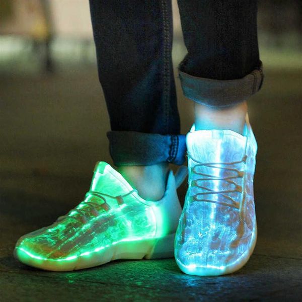 

summer boy luminous glowing sneakers men women girls kids led light shoes children flashing x0719330o, Black