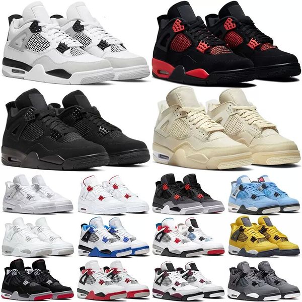 

jumpman 4s basketball shoes military black red thunder motorsports mushroom university blue tattoo men women sports shoes size 36-46 without