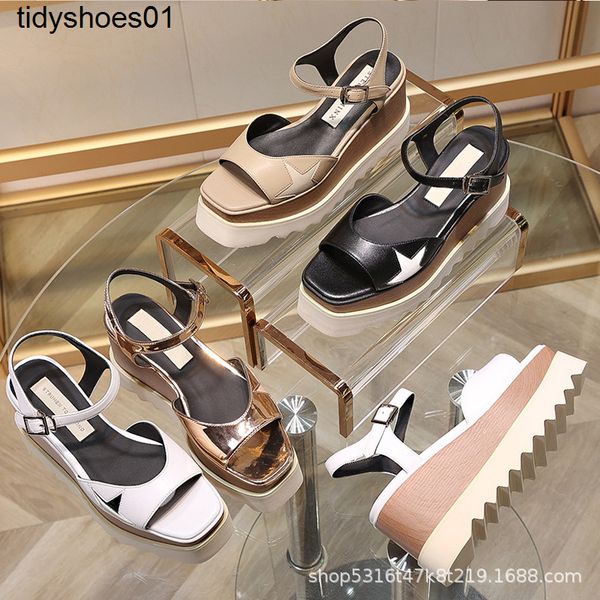 

p family's small chili thick soled muffin shoes hemp rope straw woven british carved leather lace baroque women's single shoes, Black