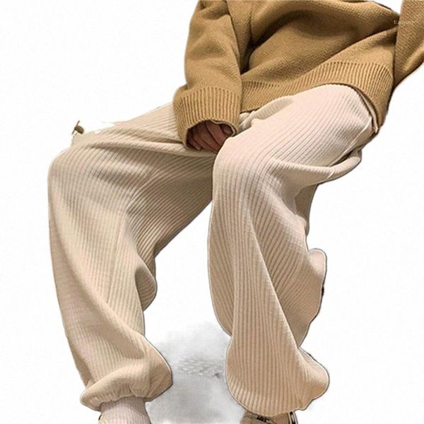 

men's pants corduroy harem fashion men sweatpants woman casual trousers streetwear japanese couple s8i6#, Black