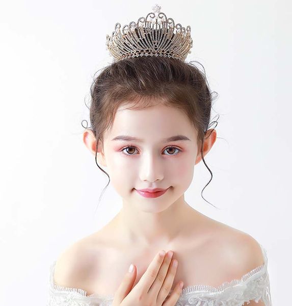 

beauty gold flower girls' head pieces kids' wedding head piece princess hair wear girl accessories h920060, White;red