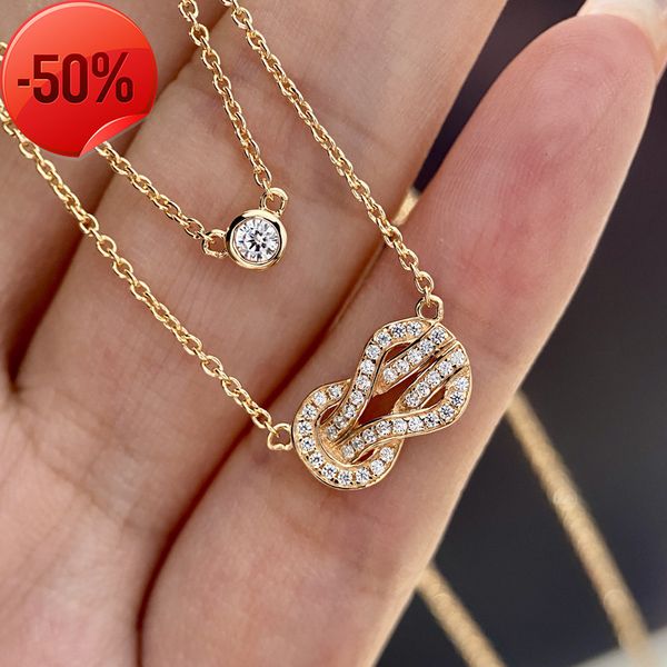 

50% off factory clearance sale designer new brand jewelry necklace charm f 8-shaped double-layer infinite band pendant dign simple clavicle, Silver