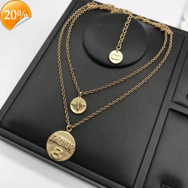 

high-end fashion design women's necklace djia classic not out of date ja letter double layer bracelet net red same bee, Silver