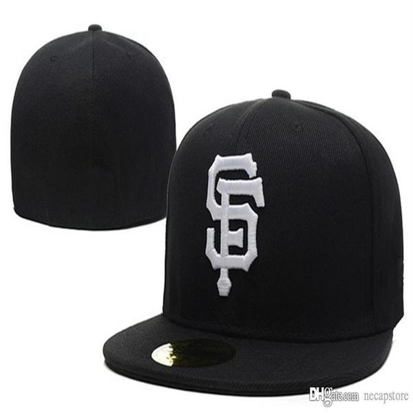

all baseball teams sf sport fitted cap men's women's fashion us full closed caps casual leisure solid color fashion size summ2436, Blue;gray