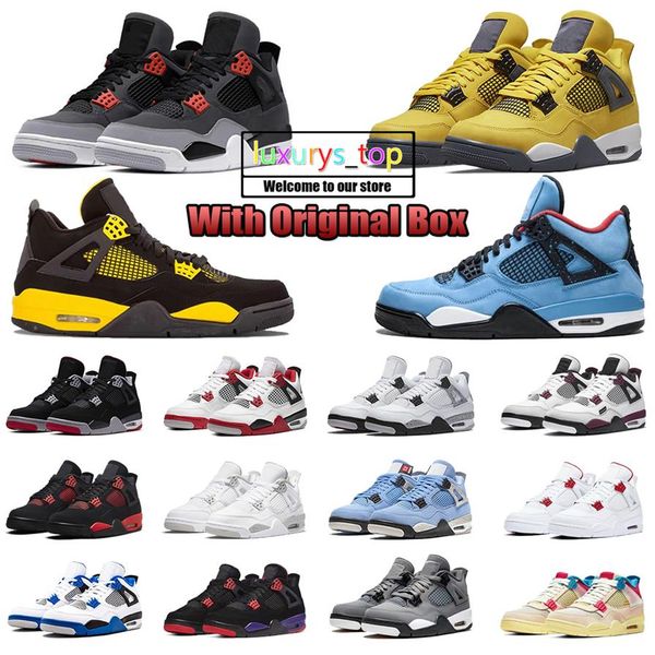 

university blue jumpman 4 4s mens basketball shoes boot white guava sail metallic men women sneakers292p, Black