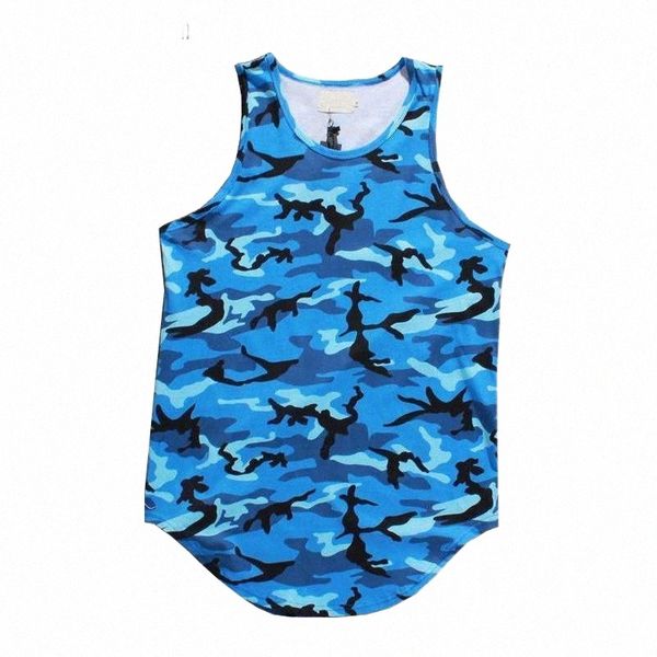 

men' tank wholesale- camouflage extended hip hop men women 2021 summer curved hem longline mens x6e8#, White;black