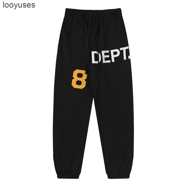 

casual hoodies cotton niche pant designer galleryss pure streetwear dept printed beauty fashion digital leggings 8 pants men women 9ubo, Black