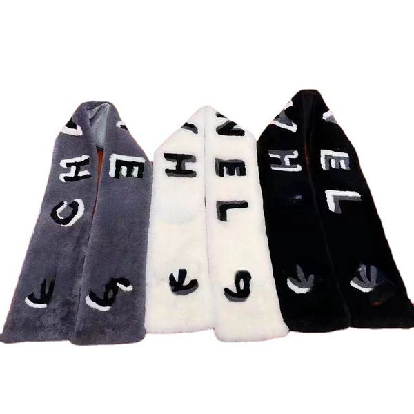 

fashion designer scarves warm wool scarf color matching fur scarf, Blue;gray