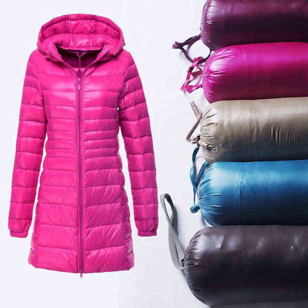 

women's down parkas sedutmo spring ultra light womens down jackets plus size 6xl duck down coat long puffer jacket thin hooded coat ed1, Black