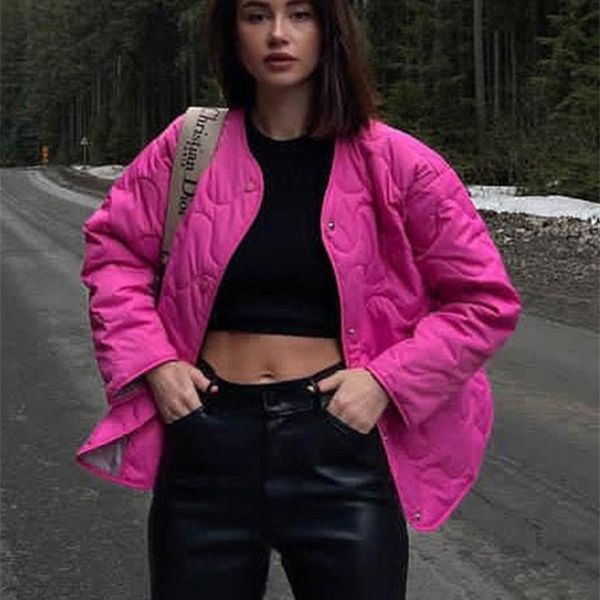 

womens down parkas womens solid short pocket round collar cotton clothes casual loose temperament single breasted jacket winter warm jacket, Black