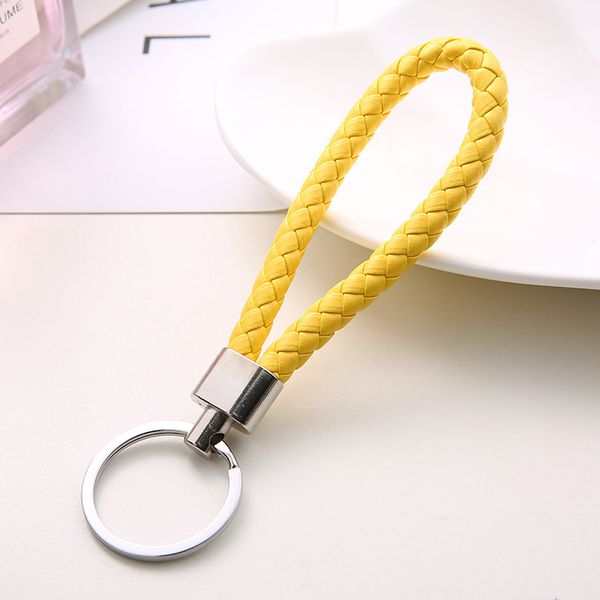 

keychain manufacturers wholesale leather ropecar pendant 28 color pu braided woven rope rings fit diy pendantcar keyrings jewelry accessorie, Silver
